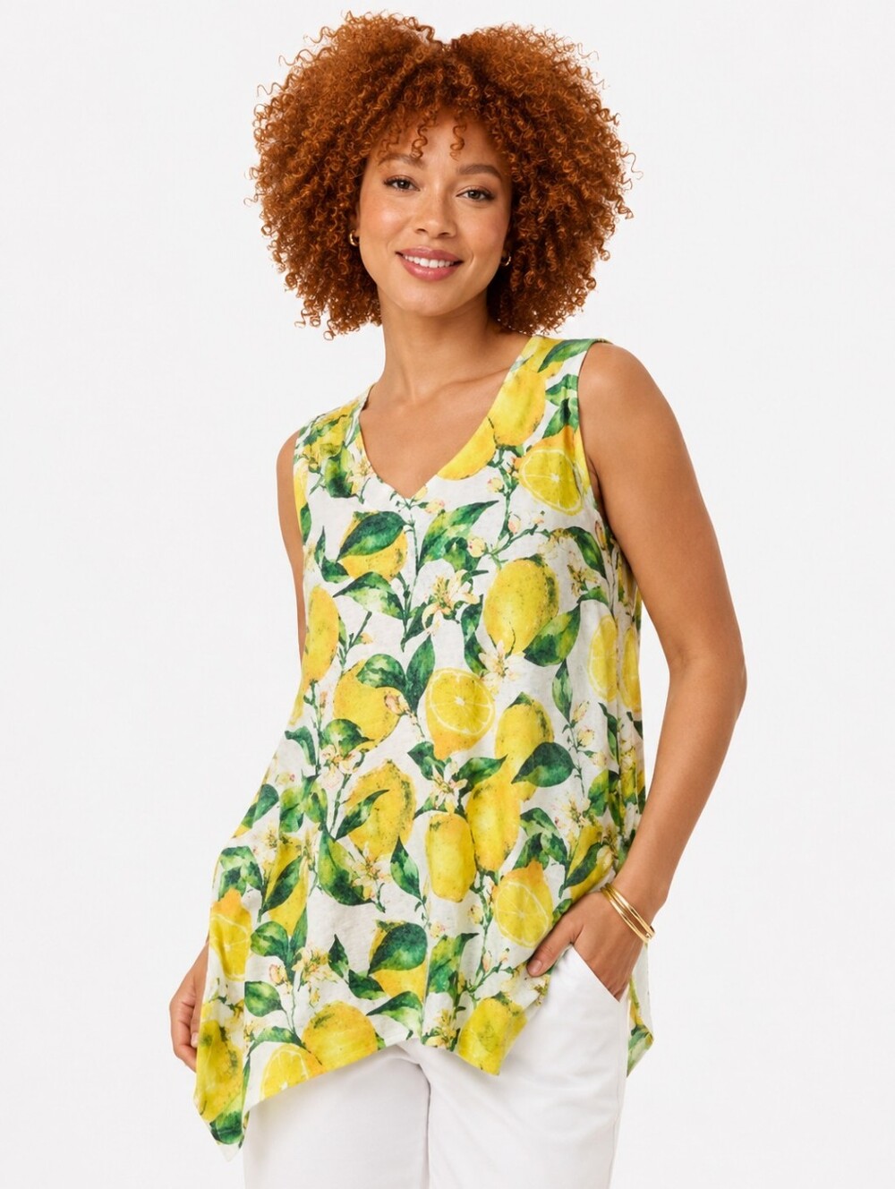 Nally & Millie Lemons Knit Sleeveless Tunic